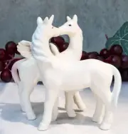 Ebros Gift Rare Mythical Horses Kissing Unicorn and Pegasus Ceramic 3.75" Tall