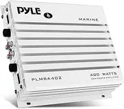 [Pyle] Hydra Marine Amplifier - Upgraded Elite Series 400 Watt 4 Channel Audio Amplifier - Waterproof, Dual MOSFET Power Supply, GAIN Level Controls, RCA Stereo Input & LED Indicator - PLMRA402