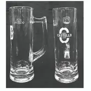 CASTELLO 2 x SKINNY BEER TANKARDS 320ml Made for bottles BNWOB ITALY MAN CAVE