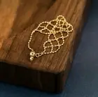 18ct Solid Gold Adjustable Beaded Lattice Chain Ring, one size, 18k, gift, style