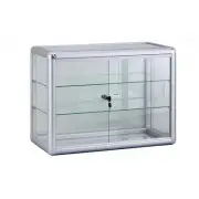24 x 18 in. Glass Countertop Showcase Tower Display Case Silver