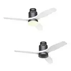 Dc Ceiling Fan Light Remote Control Eco Aerodynamix Grey White 112 CM