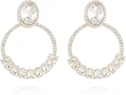 [XYAYOU] Circle Shiny Big Crystal Round Rhinestone Drop Dangle Earrings for Women Girls Gift Party Jewelry