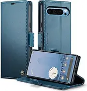 for Google Pixel 9 Pro XL 5G,forGoogle Pixel 9 Pro XL 5G Wallet Case,Boyobacase RFID Blocking Phone Cover [Card Slot] [Stand Feature] [Side Magnetic Closure]-Navy Blue