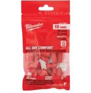 Red Disposable Earplugs (10-Pack) with 32 dB Noise Reduction Rating