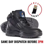 Mongrel 261020 Men's Black Steel toe Safety Work Boot, Australian Made!