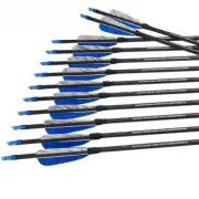 6PCS Carbon Arrows ID6.2MM SP300-1000 3inch Turkey Feather Y Nock Bow Hunting