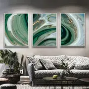 Emerald Marble Gold Swirl 3 sets Poster Wall Art