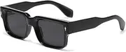 [HJSTES] Thick Square Sunglasses for Women Men Trendy Retro Square Frame Sun Glasses Chunky Rectangle Shades