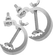 Generic 2pcs Stage Hook Cap Dim Clamps Performance Super Rechargeable Wall Lights Pool Rack Backlight Spot Holders Decor Lighting Outdoor Disco Cord Par Aluminum Alloy Silver