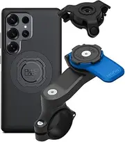Quad Lock Motorcycle Handlebar Mount Kit with Vibration Dampener and MAG Phone Case for Samsung Galaxy S25 Ultra