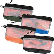 4Pcs Clear Tool Pouch Waterproof Oxford Cloth Small Tool Bag Anti-Static Transparent Tool Storage Organizer Durable Tool Pouch Bag with Zipper(Black+Orange+Green+Blue)