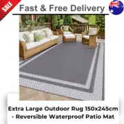 Extra Large Outdoor Rug 150x245cm - Reversible Waterproof Camping & Patio Mat AU