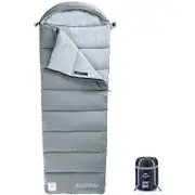 Naturehike 3 Season Envelope Sleeping Bag for Adults, Lightweight Compact Rectangular for Camping, Hiking, Travel (Gray, M300)