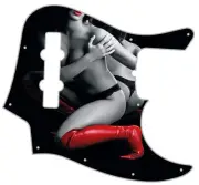 J Bass Pickguard Custom Fender Graphic Graphical Guitar Pick Guard Red Boots