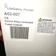 LifeSafety Power A02-007 C8 8-Zone Relay Controlled Fused Outputs NEW (Sealed)