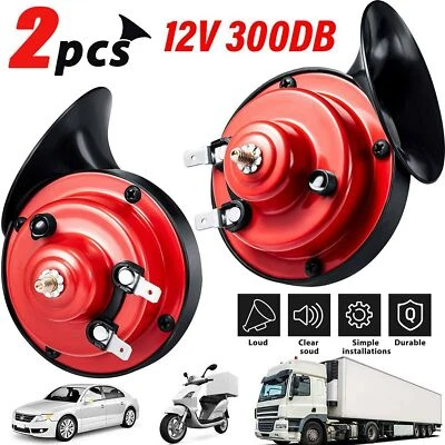 300DB 12V Electric Snail Horn Air Horn Raging Sound For Car Auto Boat Truck New