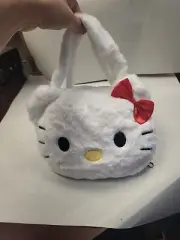 Girls Hello Kitty Plush Purse White Plush Crossbody Bag Hello Kitty With Bow