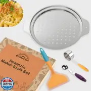 Spaetzle Maker - Set with Silicone Spatula and 2 Measuring Cups, German Spaet