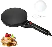 900w Non-Stick Electric Crepe Maker - 20cm Electric Crepe Maker Pan with Batter Bowl & Egg Beater, Non-Stick Cooking Surface for Home Restaurant, for Egg Waffles, Crepes, Pancakes (8 Inch)