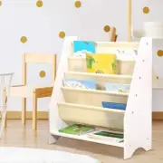 5 Tier Kids Bookshelf Toy Displays Bookcase Magazine Rack Wooden Organiser Shelf