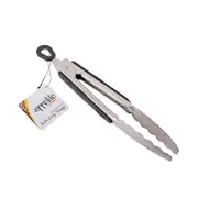 Appetito Heavy Duty Stainless Steel Tongs w/Rubber Grip & Locking Ring 30cm
