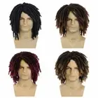 Afro Bob Short Braided Wig Ombre Brown Dreadlocks Wig for Men