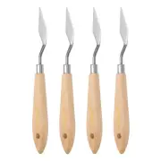 4pcs 5# Painting Palette Knife Pointy Stainless Steel Art Spatula Scraper Tool