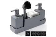 STORFEX Kitchen Soap Dispenser with Sponge Holder - Grey
