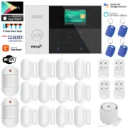 WiFi Tuya APP Wireless PIR Door Home Security Alarm Burglar System+Alexa Control