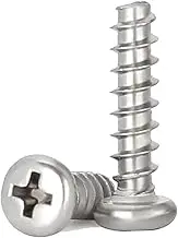 200pcs Round Cross Self-Tapping Screws M1 1.2 1.4 1.5 1.6 1.1.8 2 2.2 Size Flat Tail PH Pan Head Nail Stainless Steel(200 PCS- 4mm,M2.2)