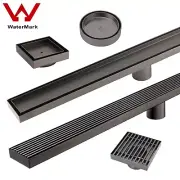 Gun Metal 100-900mm Small Long Tile Insert Shower drain grate Floor Drain Waste