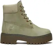 [Timberland] Women's Stone Street 6 Inch Lace Up Waterproof Boot, Light Green, US 11