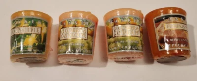 Yankee Candle Set of 4 Pumpkin Pie, Cucumber & Cantelope & Honeysuckle Votives