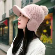 Women Winter Warm Knitted Hat Outdoor Snow Ski Ear Flap Wool Fluffy Cap NEW