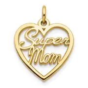 10k Yellow Gold SUPER MOM Charm