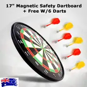 17" Magnetic Dartboard with 6 Darts Large Adult Kids Safe Family Dart Board Game
