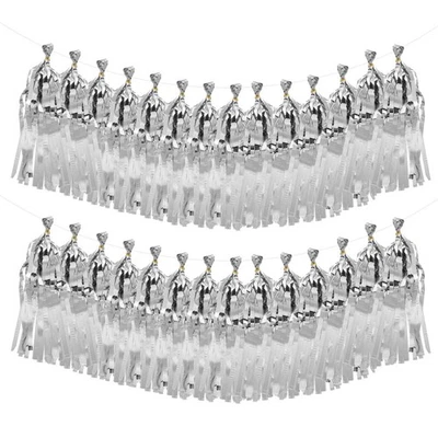 40Pcs Silver Shiny Tassel Garland 14.6 x 9.4 Inch Tissue Paper