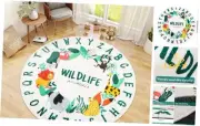 Round Kids ABC Rug,5.2 ft Soft Alphabet Nursery Rug for Kids Room Playroom,Non