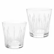 LALIQUE CRYSTAL LOTUS BUDS & BLOSSOMS TUMBER PAIR #10728100 BRAND NIB SAVE$ F/SH