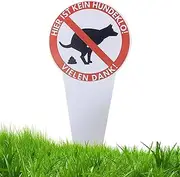 Dog Poop Sign - Double-sided Dog Poop Sign | Eye-Catching Warning Novelty Gag Caution Yard Stakes For Home Garden Grass Pets Walk