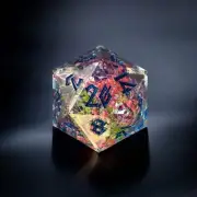 Garden Bouquet Blue Resin 30mm D20 Misty Mountain Gaming Dice