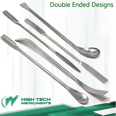 Acrylic Cosmetic Nail Art Makeup Polish Mixing Stainless Steel Spatula - 2 Pcs