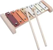 [Generic] Kids Musical Instruments Sets, Wooden Hand Knocking Piano Percussion Instruments Toy Multifunctional Educational Toy, Colors Percussion Instruments Set for Home Office Outdoor