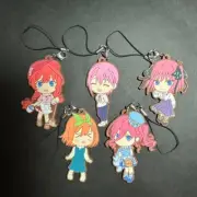 BB329 Lot of 5 The Quintessential Quintuplets Rubber Mascot Strap Keychains 3"