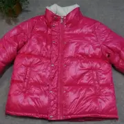 UGG Koolaburra Puffer Coat Size XL Bright Pink Faux Sherpa Lined Collar Pockets