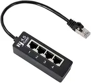 Ethernet Splitter Cable Adapter, 1 to 4 Port Networking Extension Connector Fast Speed for Home and Offices