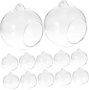 MINAOLULUS 12Pcs Clear Hanging Glass Terrarium Smooth Globe Air Plant Holder for Home Decoration Opening Design for Micro Landscape Durable and Easy to Clean Present for Friends