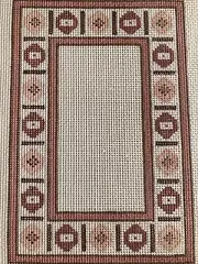 Panjo Vtg Handpainted Picture Frame Needlepoint Canvas Pink Mauve Geometric 18