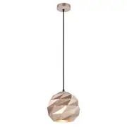 ORIGAMI Pendant Lamp Light Interior ES 60W Rose Gold Dome Small Iron OD220mm x H3215mm